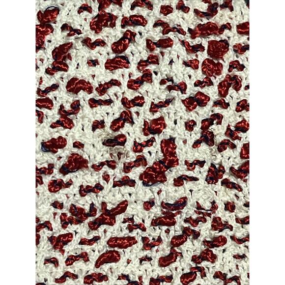 Vtg St John Knit Size 2 Skirt Suit Red & White Tweed Fringed Jacket Full Zip - Picture 15 of 16